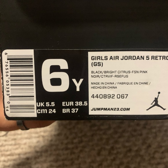 Nike Girls Air Jordan 5 Retro GS Basketball - Picture 2 of 8